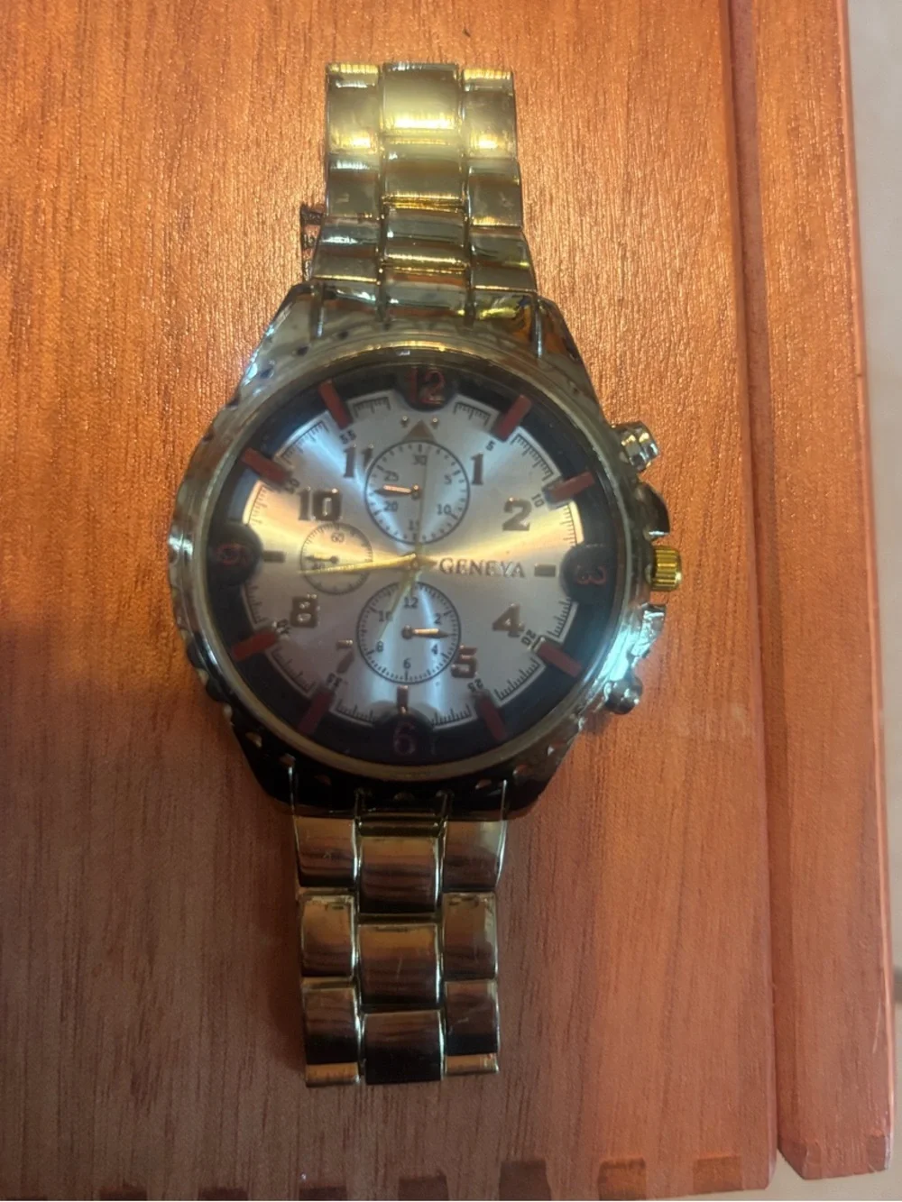 Geneva Gold and Silver Tone Men's Chronograph Watch